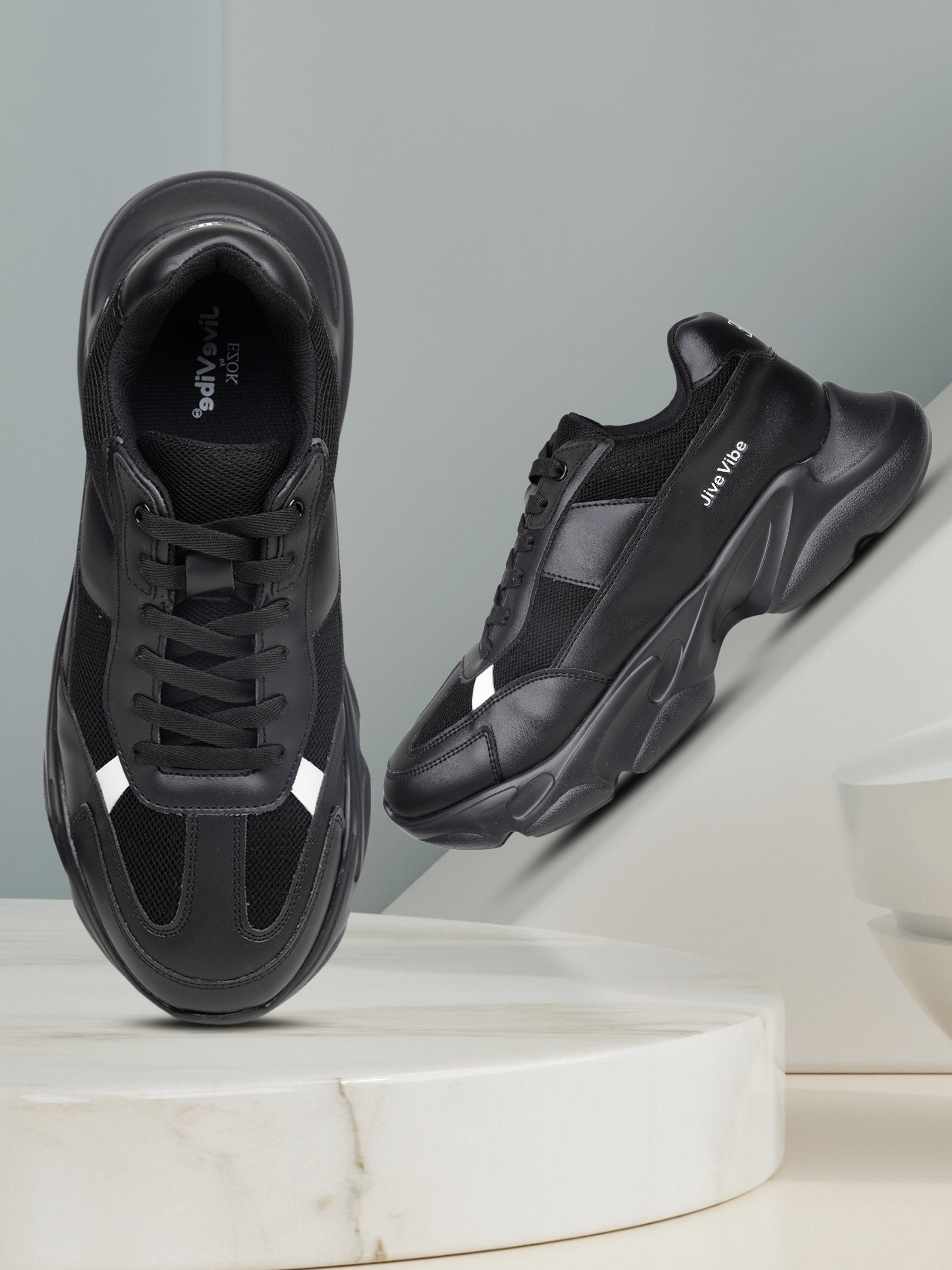 JiveVibe Men's Lace-Up Sneakers – Stylish & Comfortable